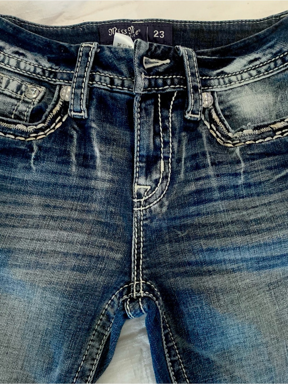 Miss Me Embellished Dark Blue Skinny Jeans - Picture 4 of 9
